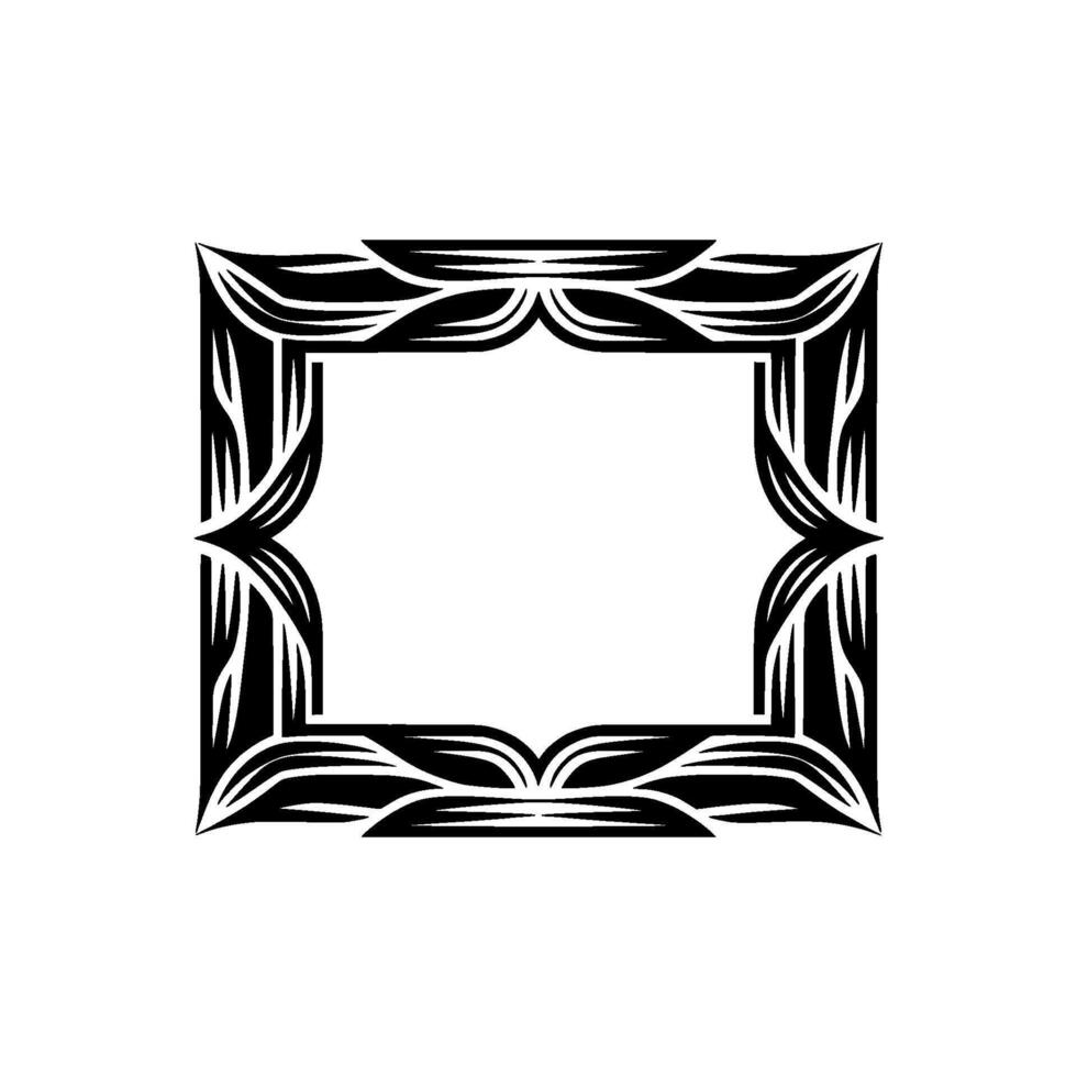 Elegant Black and White Floral Frame with White Space 1 vector