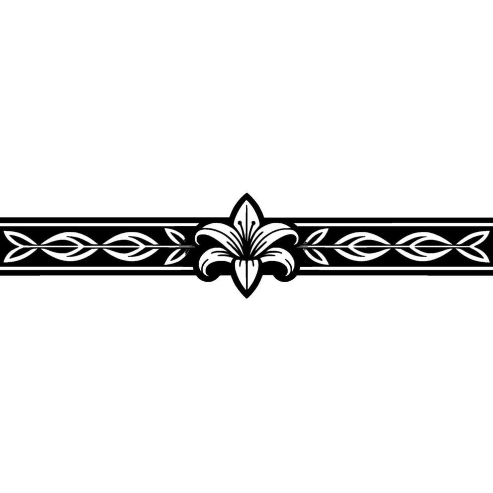 Elegant Floral Border Fleurdelis Decorative Elements vector