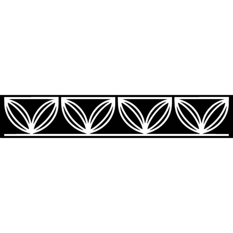 Minimalist Black White Patterned Border, Geometric Floral vector
