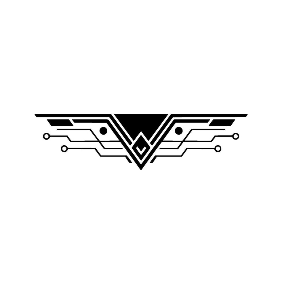 Abstract Circuitry Element Minimalist Tech Illustration vector