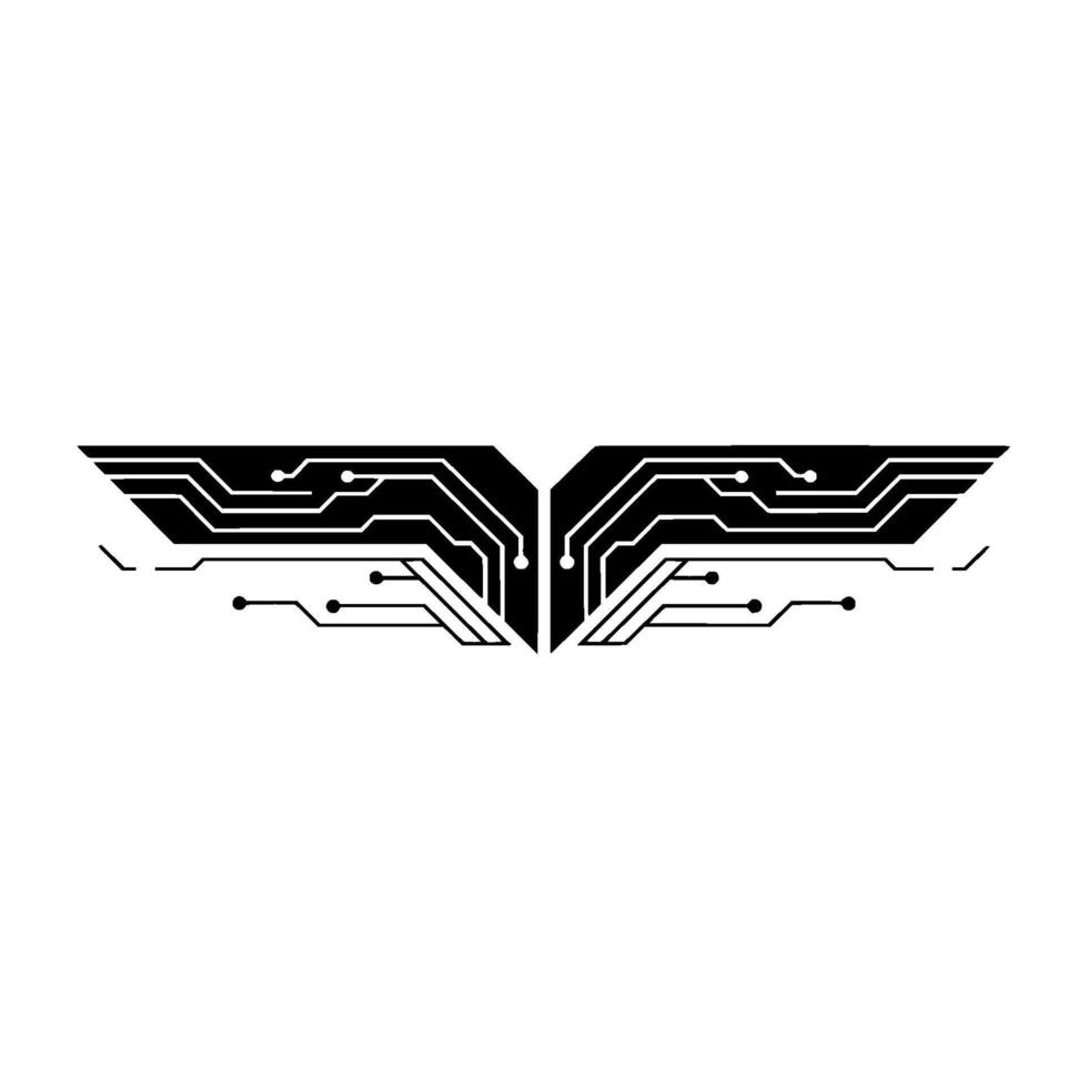 Abstract Circuit Board Wing Modern Technology Concept vector