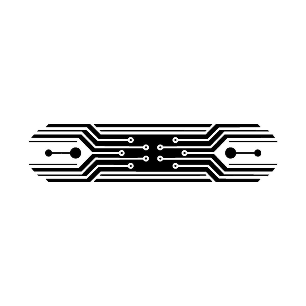 Minimalist Circuit Board , Technology, Digital, Black and White vector