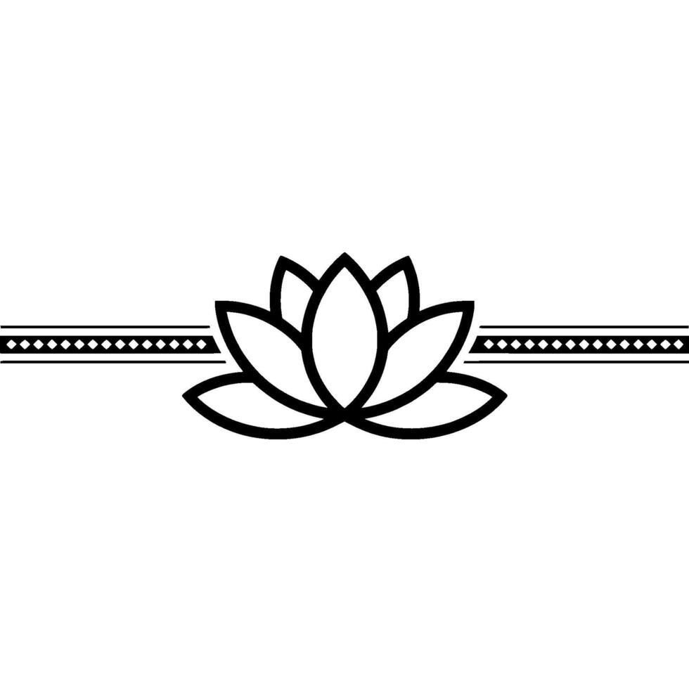 Minimalist Black Lotus Flower with Geometric Border vector