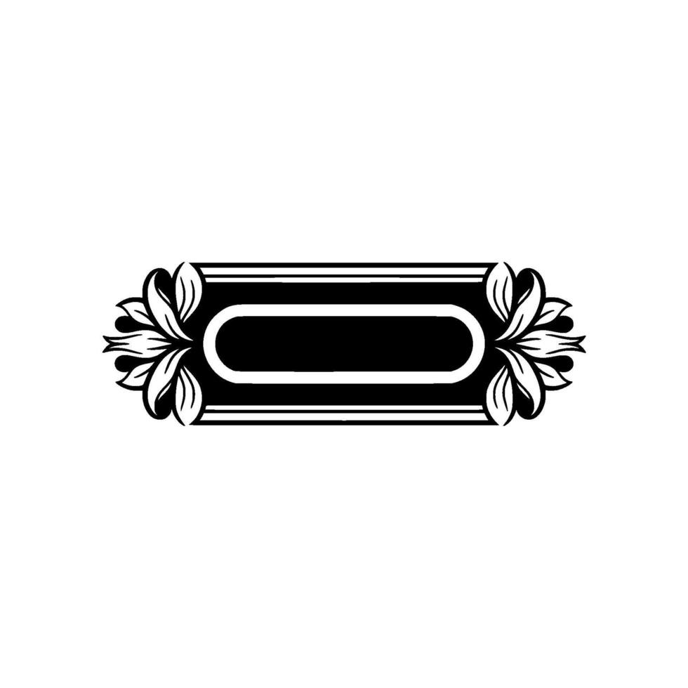 Elegant Rectangular with Floral Ornaments vector