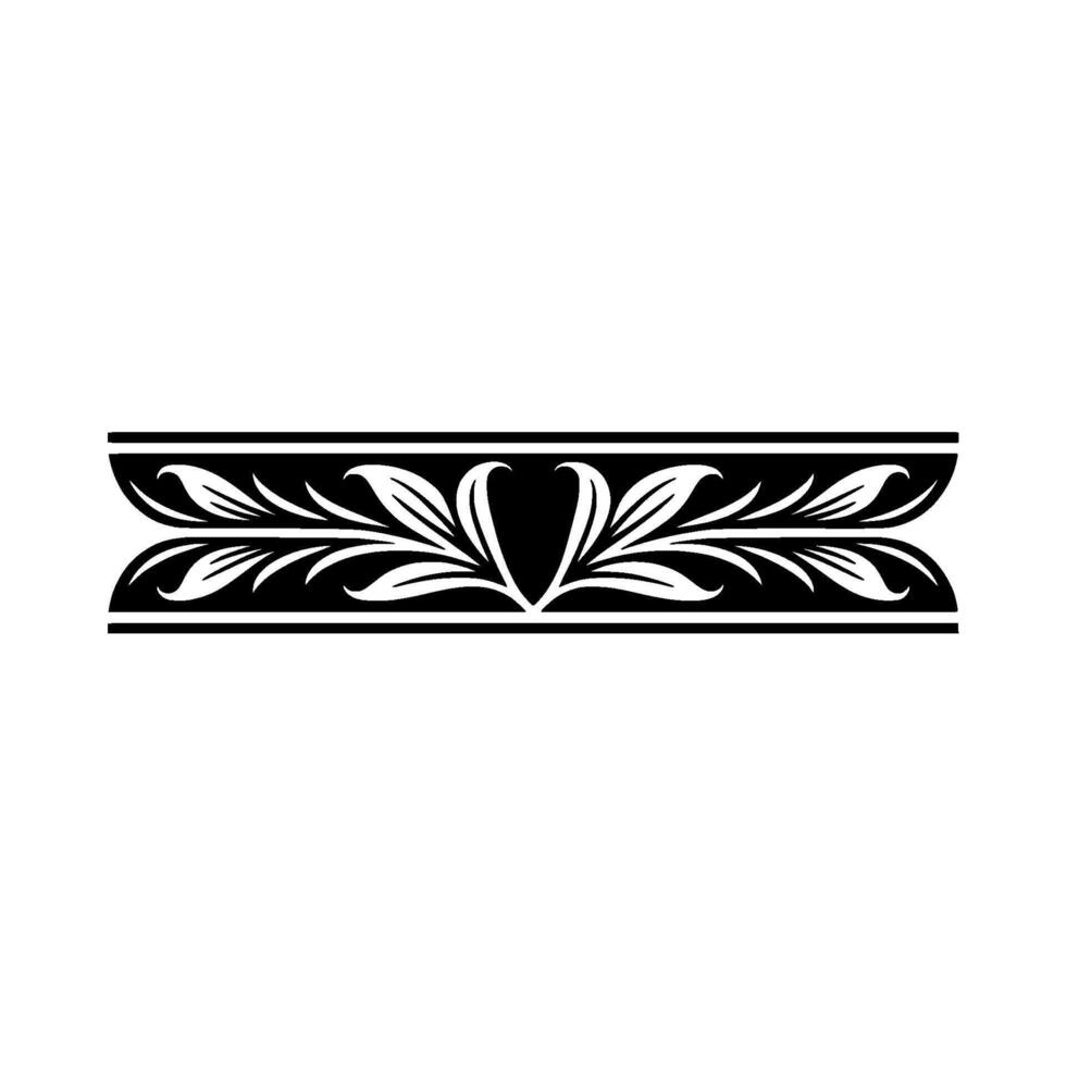 Elegant Floral Border in Black and White 19 vector