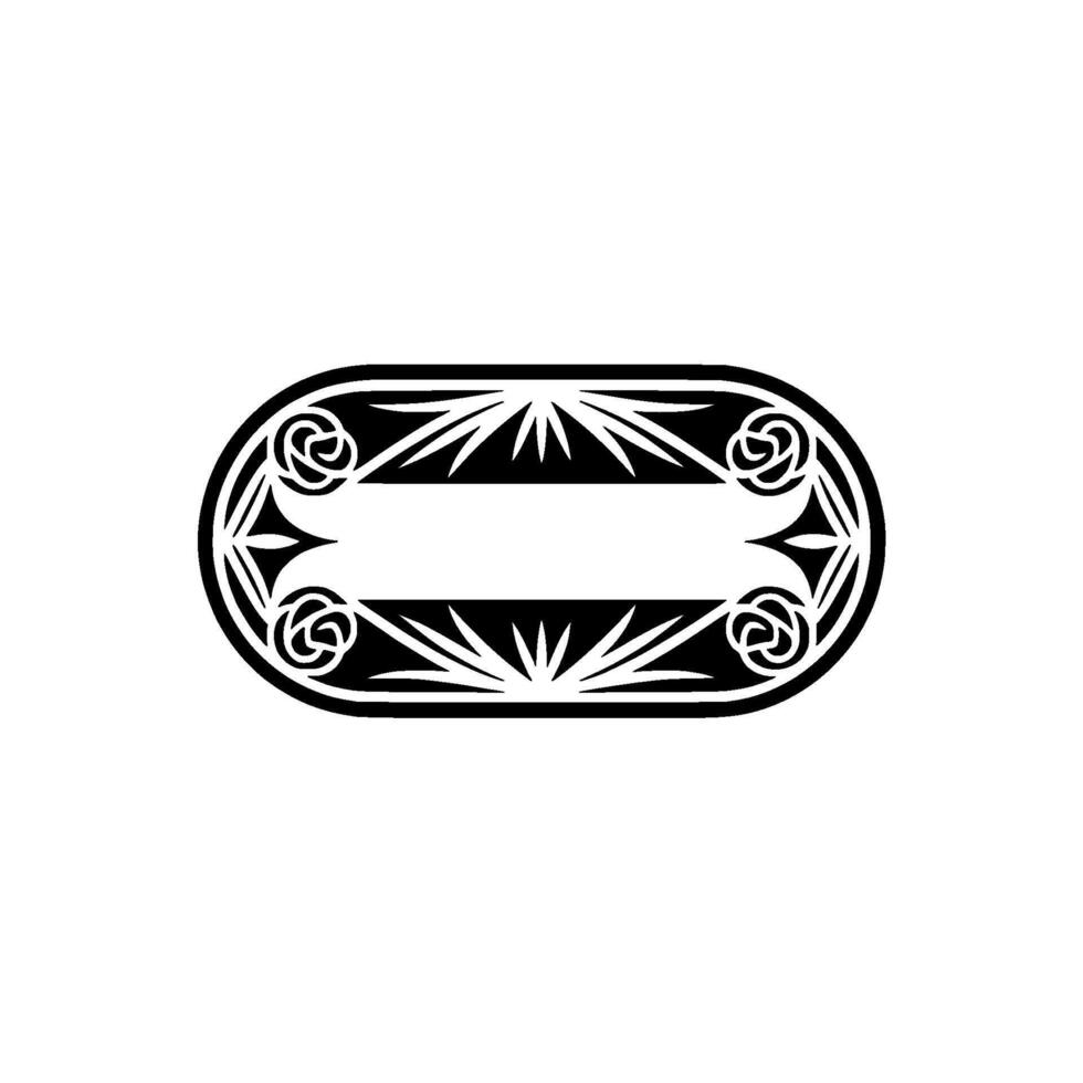 Art Deco Frame, Black White, Decorative Label vector