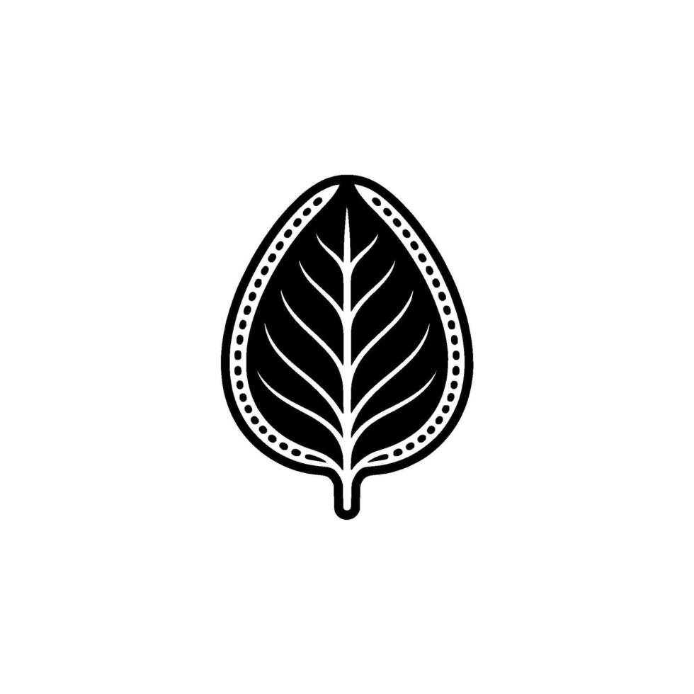 Elegant Black and White Leaf vector