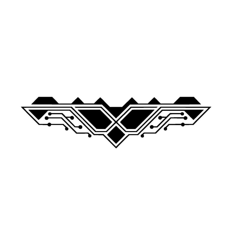 Tech Circuit Batwing , Minimalist Modern on White vector