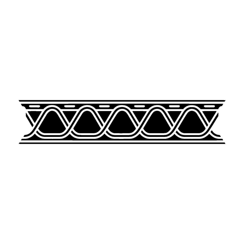 Geometric Black and White Border Element Decorative vector
