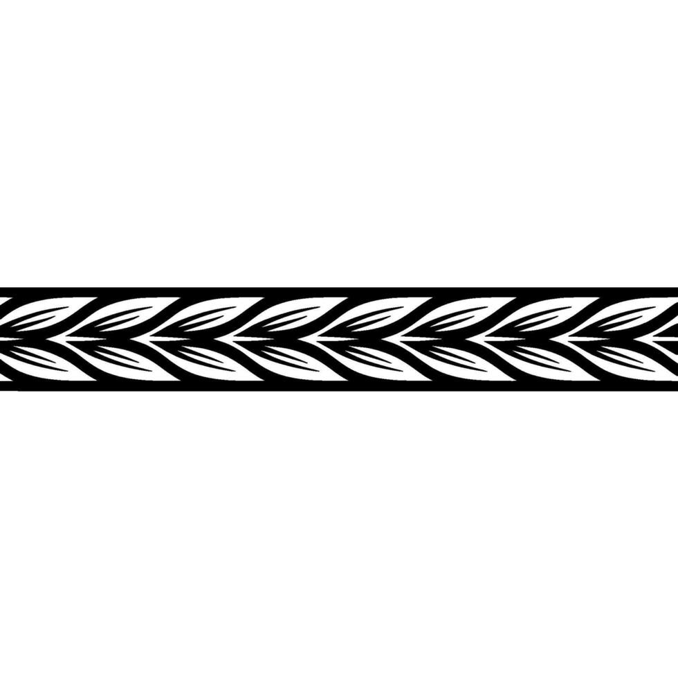 Decorative Leaf Border Elegant Black White For Branding vector