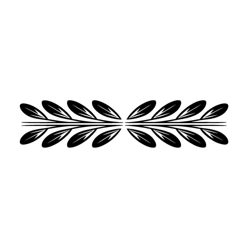 Elegant Laurel Wreath Element Minimalist Black White vector
