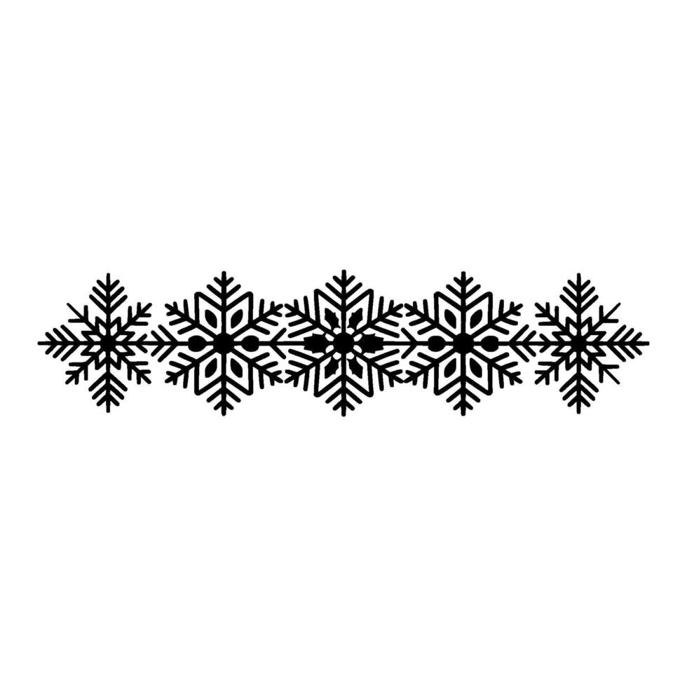Minimalist Snowflake Border , Christmas Holiday Ornament vector