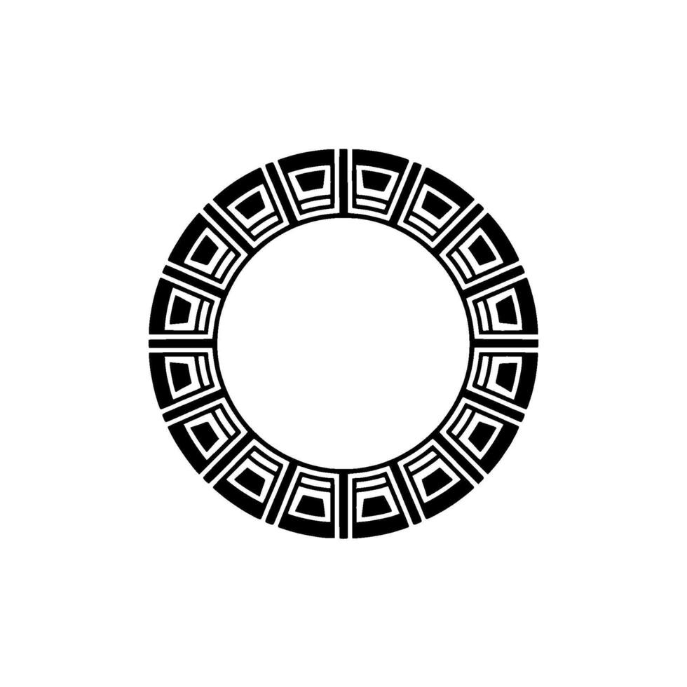 Geometric Circular Pattern in Black and White Minimalist Element vector
