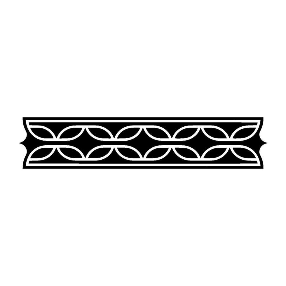 Geometric Decorative Border Element, Black White , Illustration vector