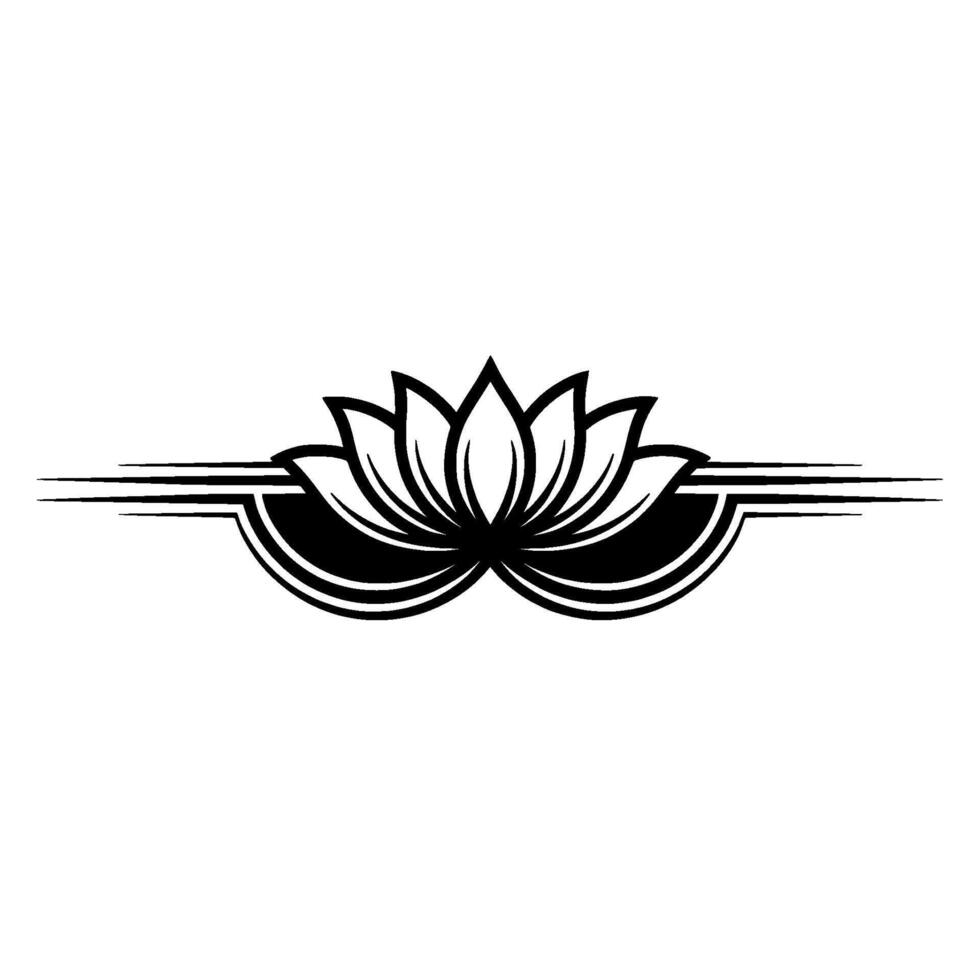 Elegant Lotus Flower Emblem in Black and White, Minimalist vector