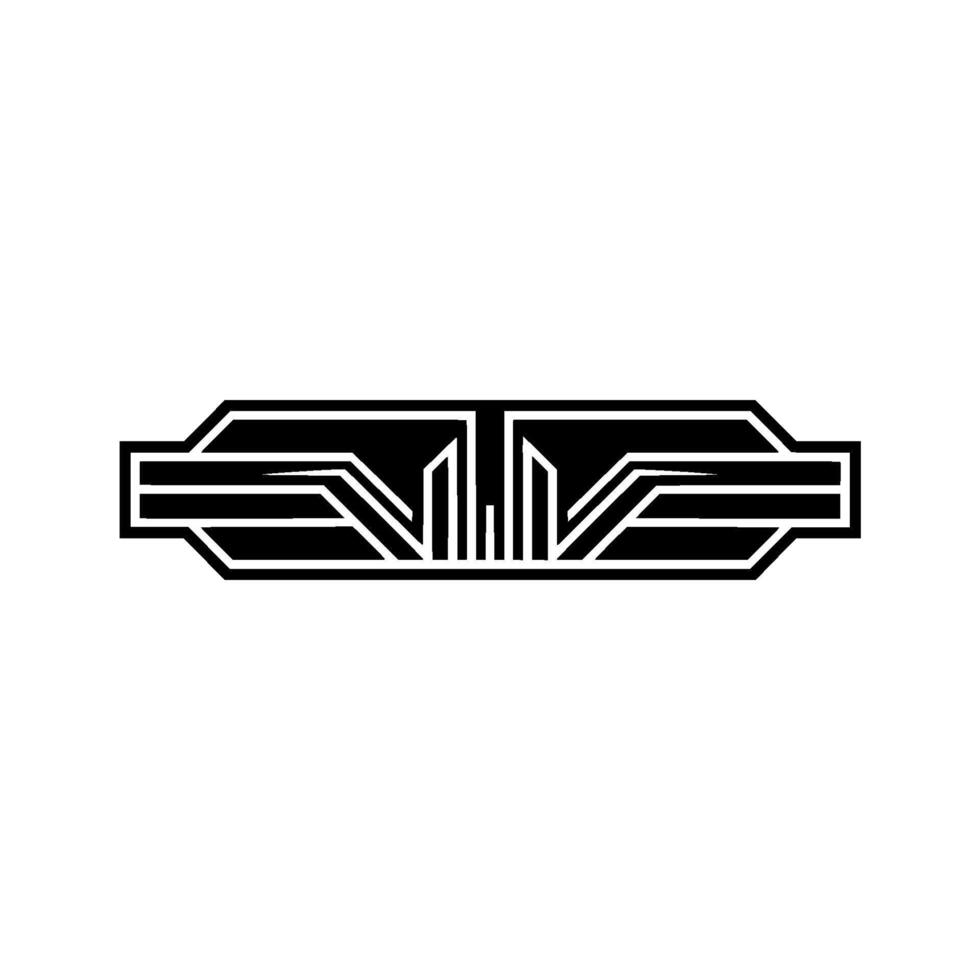 Geometric Art Deco Emblem on White, Modern Minimalist vector