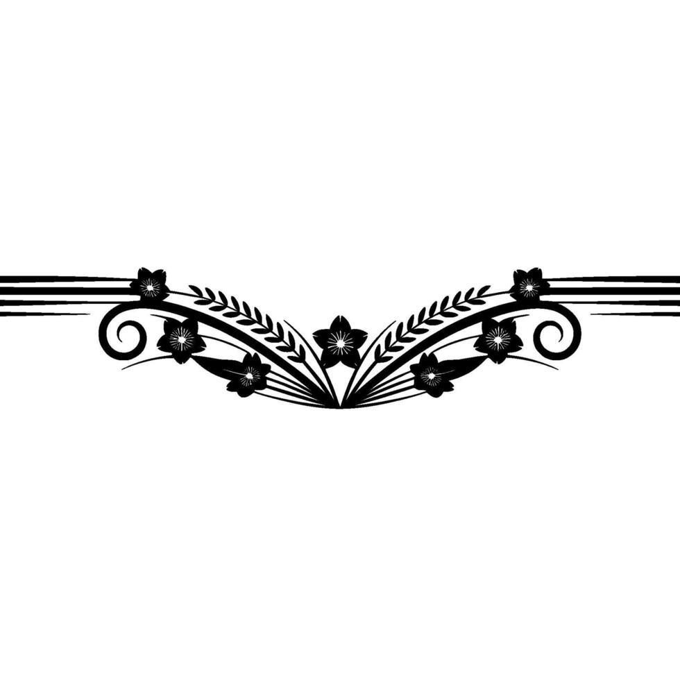 Elegant Floral Border Minimalist Black on White vector
