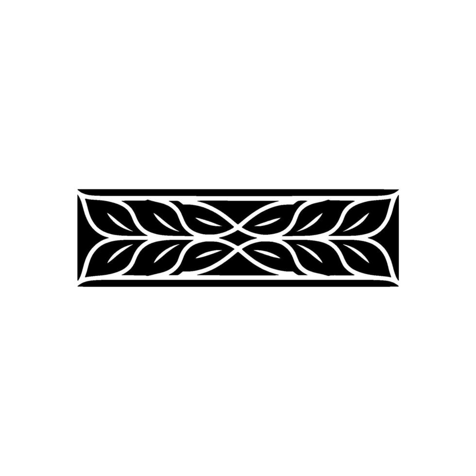 Minimalist Leafy Border Black White Ornamental Pattern vector