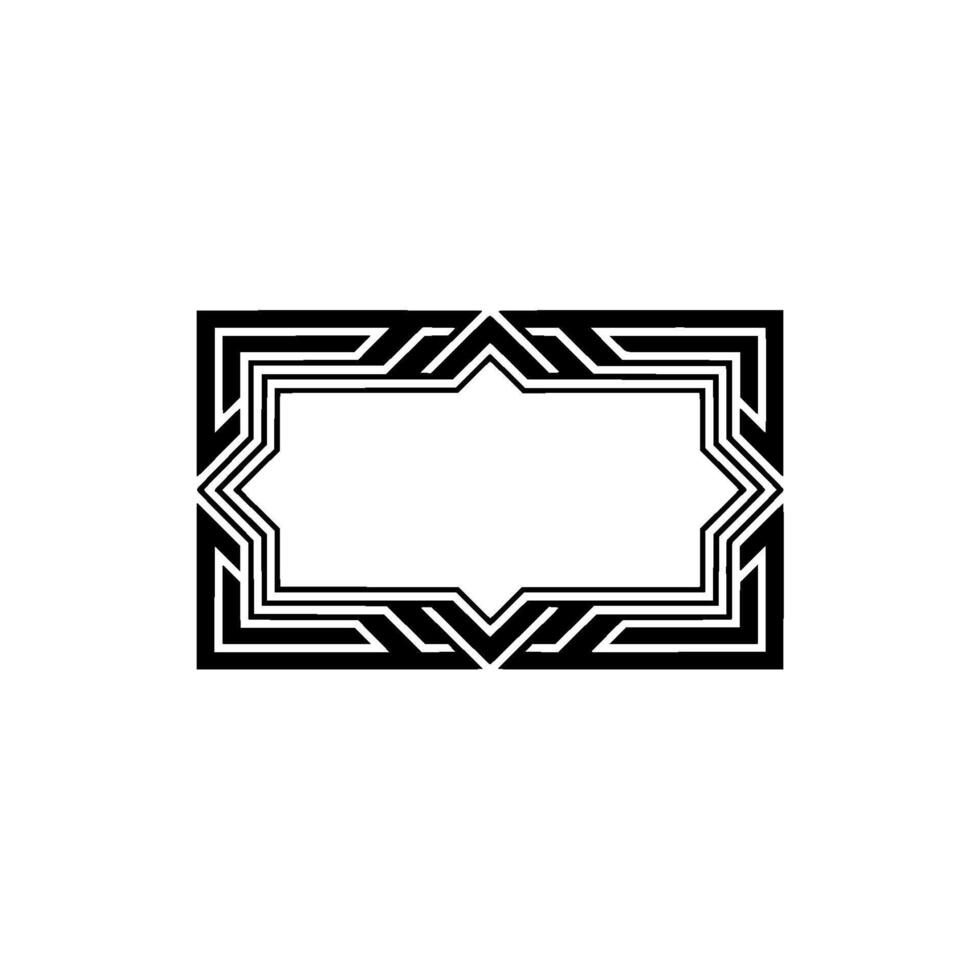 Geometric Decorative Frame Minimalist Black and White Element vector