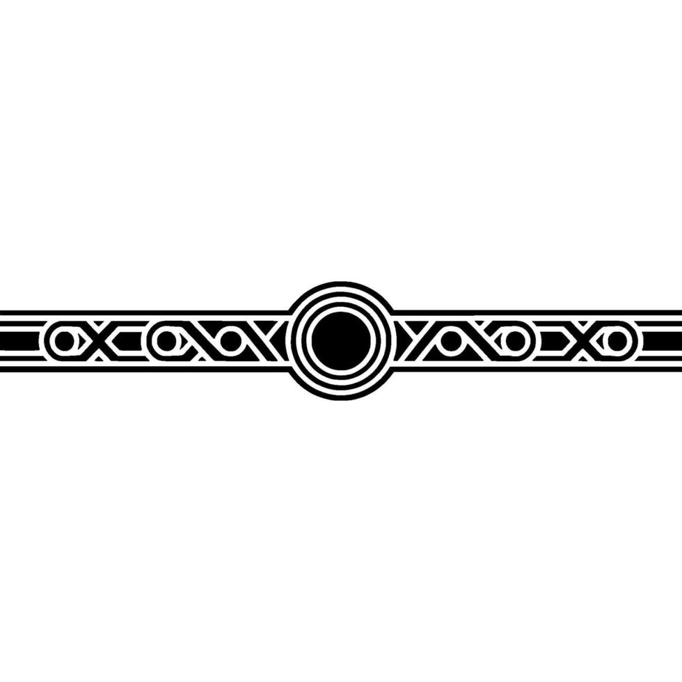 Minimalist Geometric Ornament Black on White, Decorative Border vector