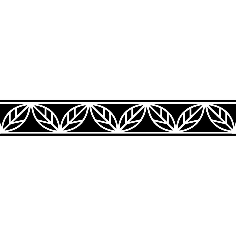 Decorative Leaf Border in Black and White, Modern vector