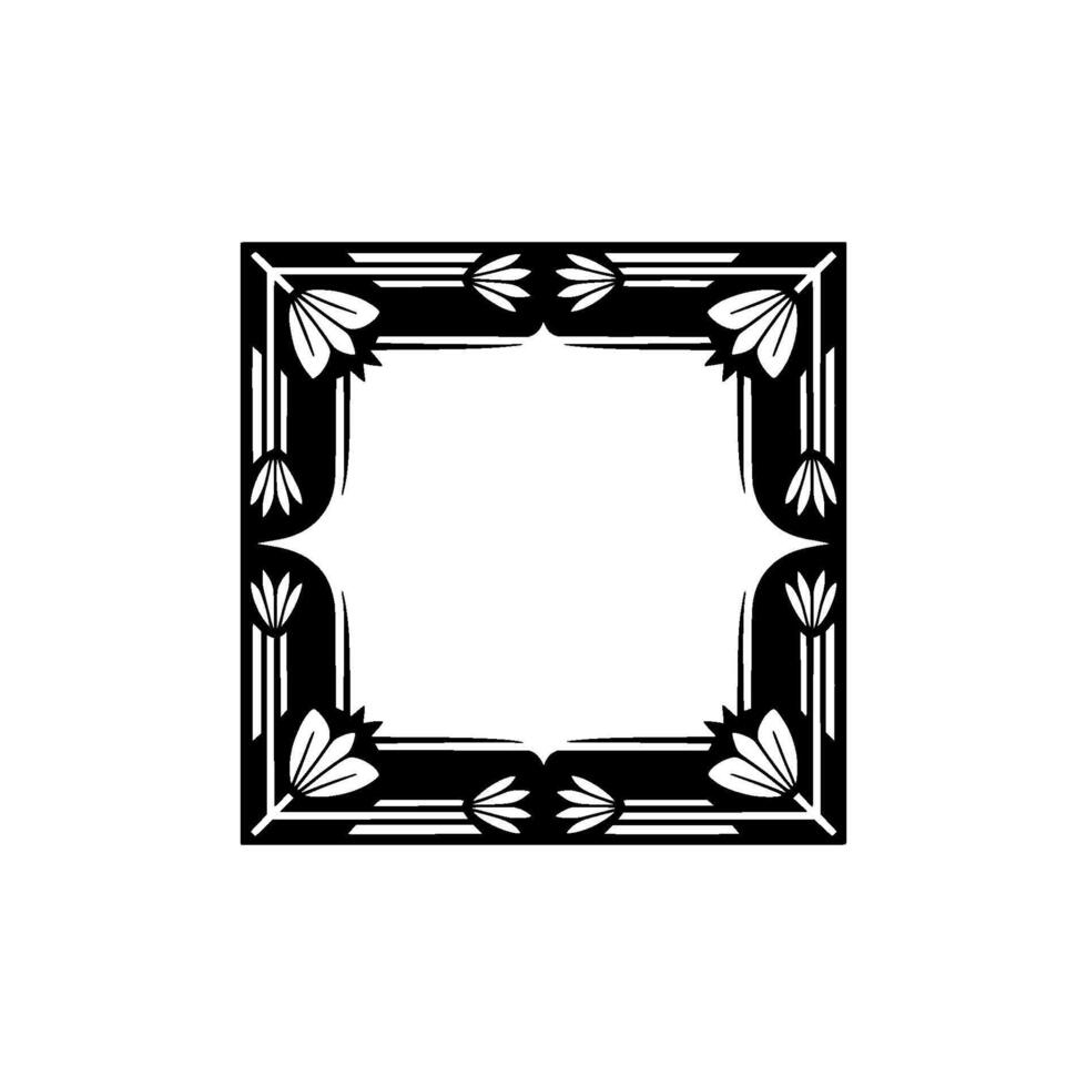 Elegant Black and White Art Deco Frame Illustration vector