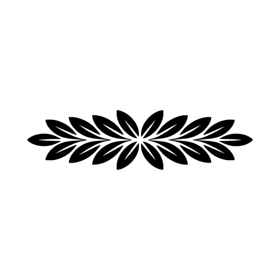 Elegant Black Floral Motif Element on White Background vector