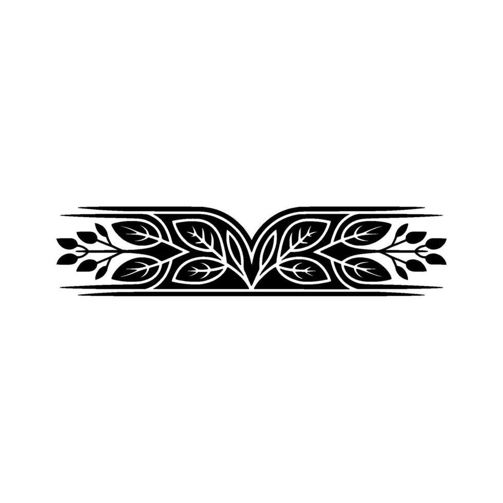 Elegant Black Leafy Border, Illustration, Floral Element vector
