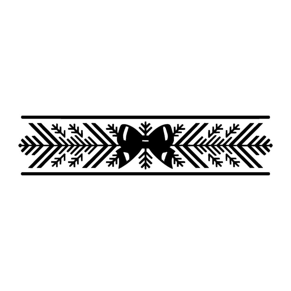Festive Bow Border Christmas Ornament , Minimalist Style vector