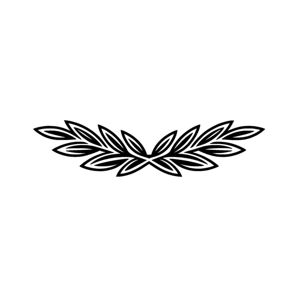 Minimalist Laurel Wreath , Elegant Emblem on White Background vector