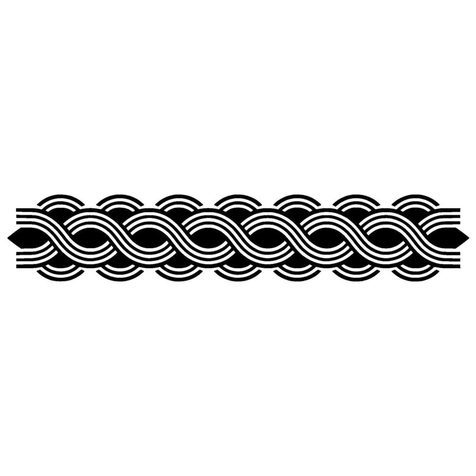 Geometric Black White Woven Border Element vector