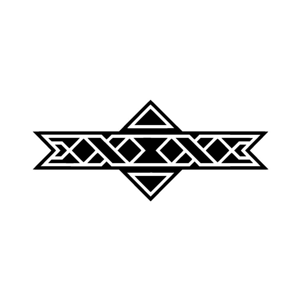 Black Geometric Ornamental on White Background vector