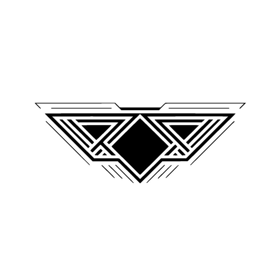 Geometric Winged Minimalist Black and White vector