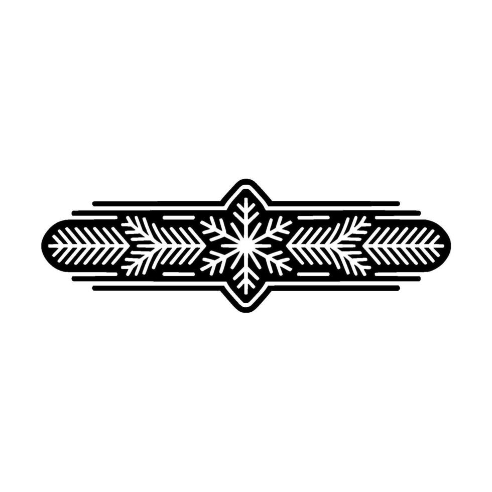 Minimalist Winter Snowflake Emblem on White Background vector