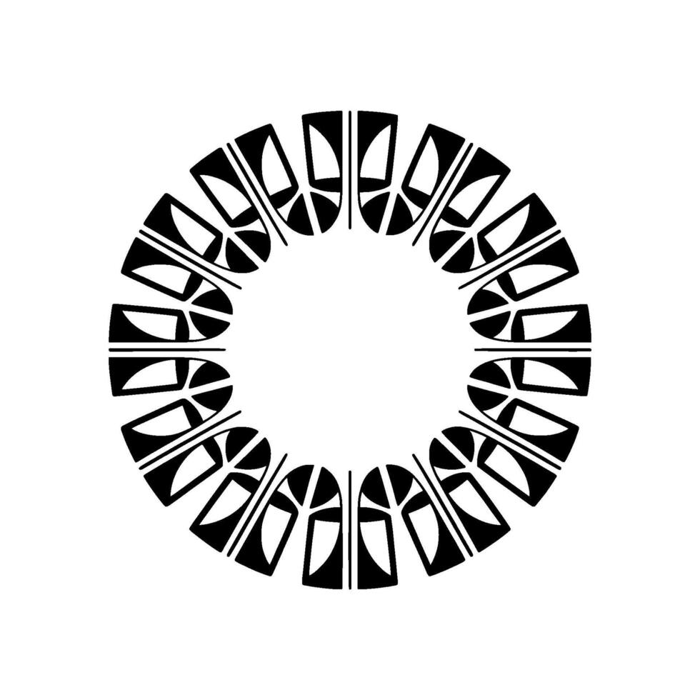 Geometric Circular , Black White Art Deco Style, Illustration vector