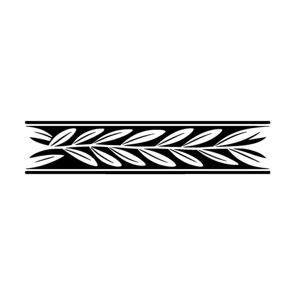 Minimalist Olive Branch Border, Black and White vector