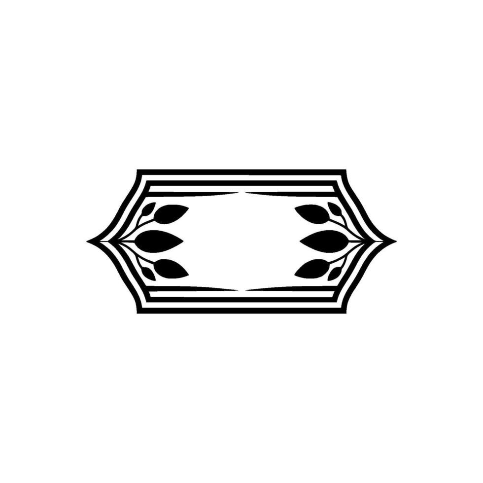 Elegant Black White Frame with Leafy Accents vector
