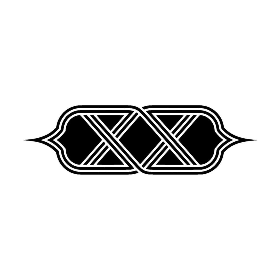 Elegant Black White Interlocking Pattern on White Background vector