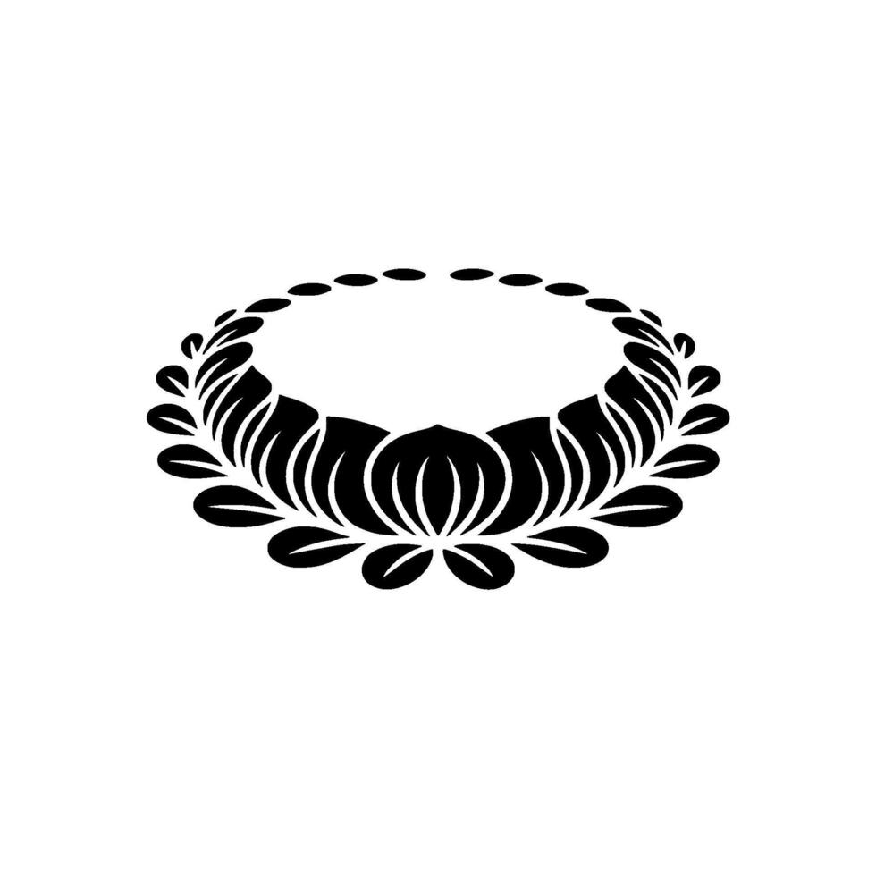 Minimalist Floral Wreath Black White, Elegant vector