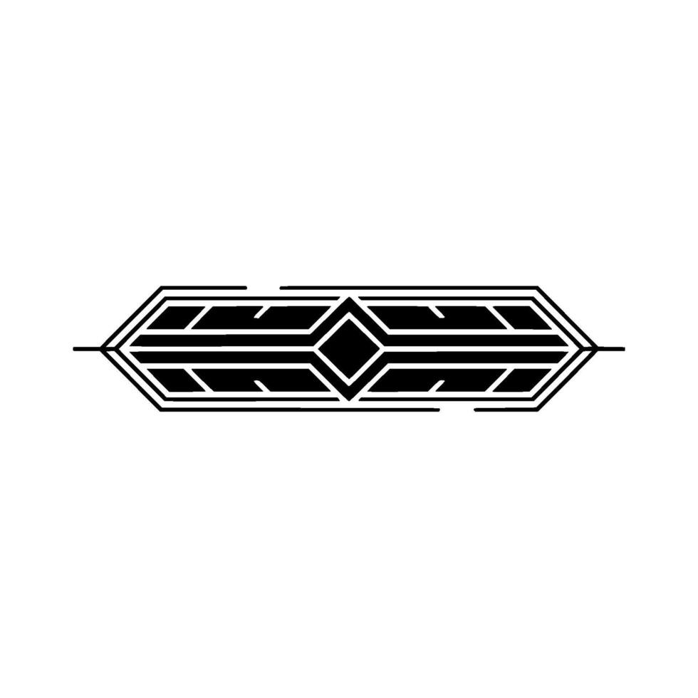Art Deco Linear Ornament Geometric Black White on Cream Background vector