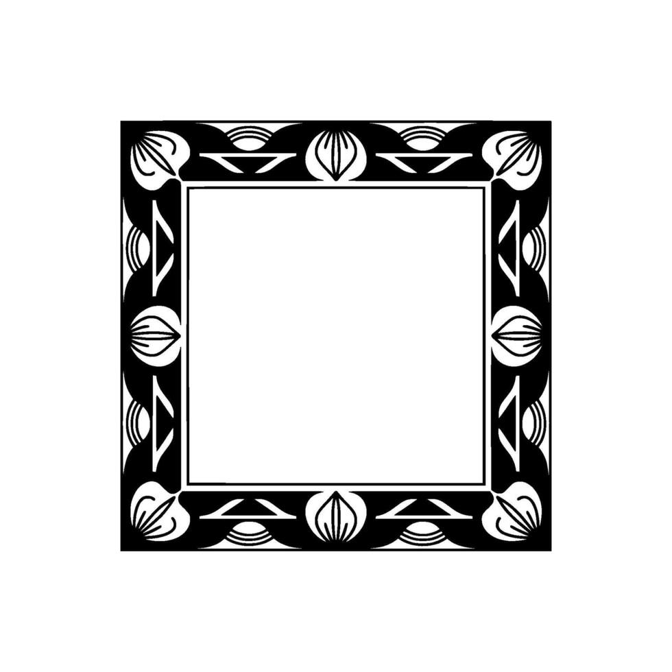 Elegant Art Deco Frame Black and White, Ornate , Illustration vector
