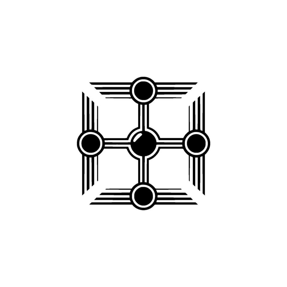 Art Deco Network Minimalist Geometric Abstract on White vector