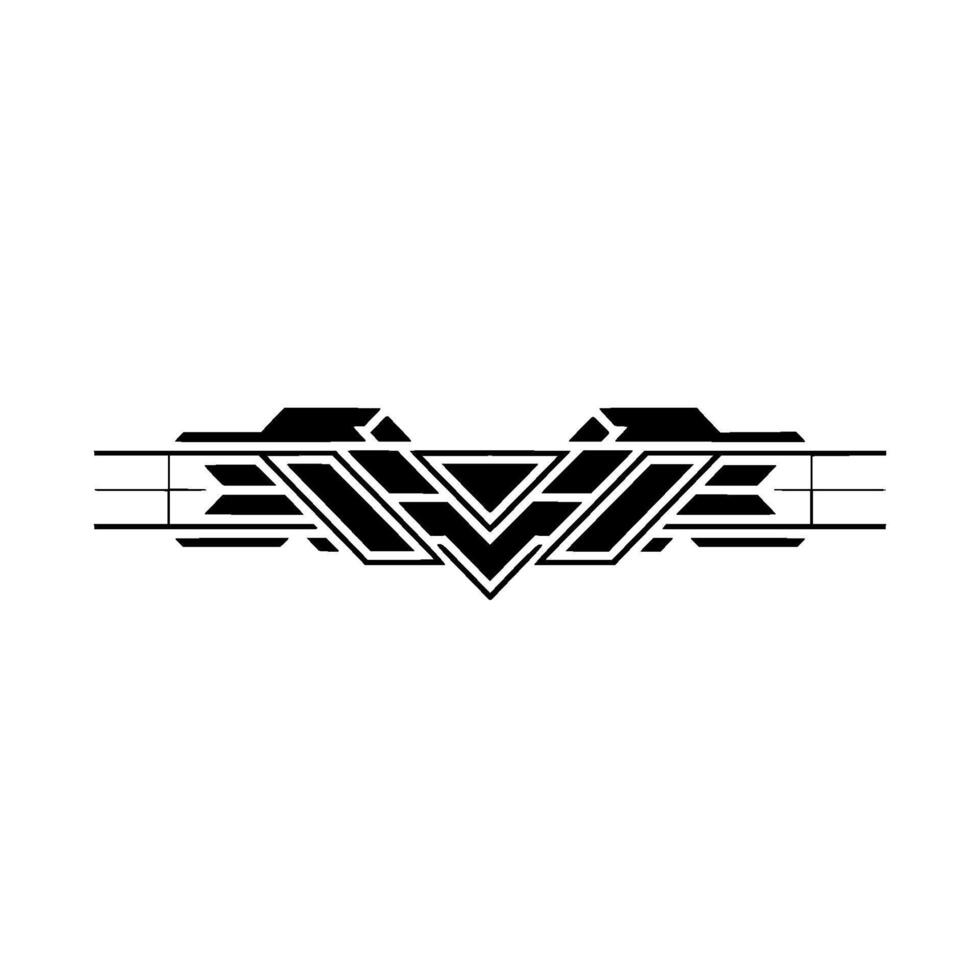 Geometric Art Deco Element, Black and White, Abstract Ornament vector