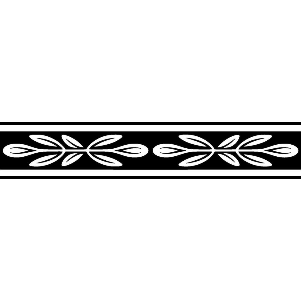 Elegant Black White Foliage Border Element vector