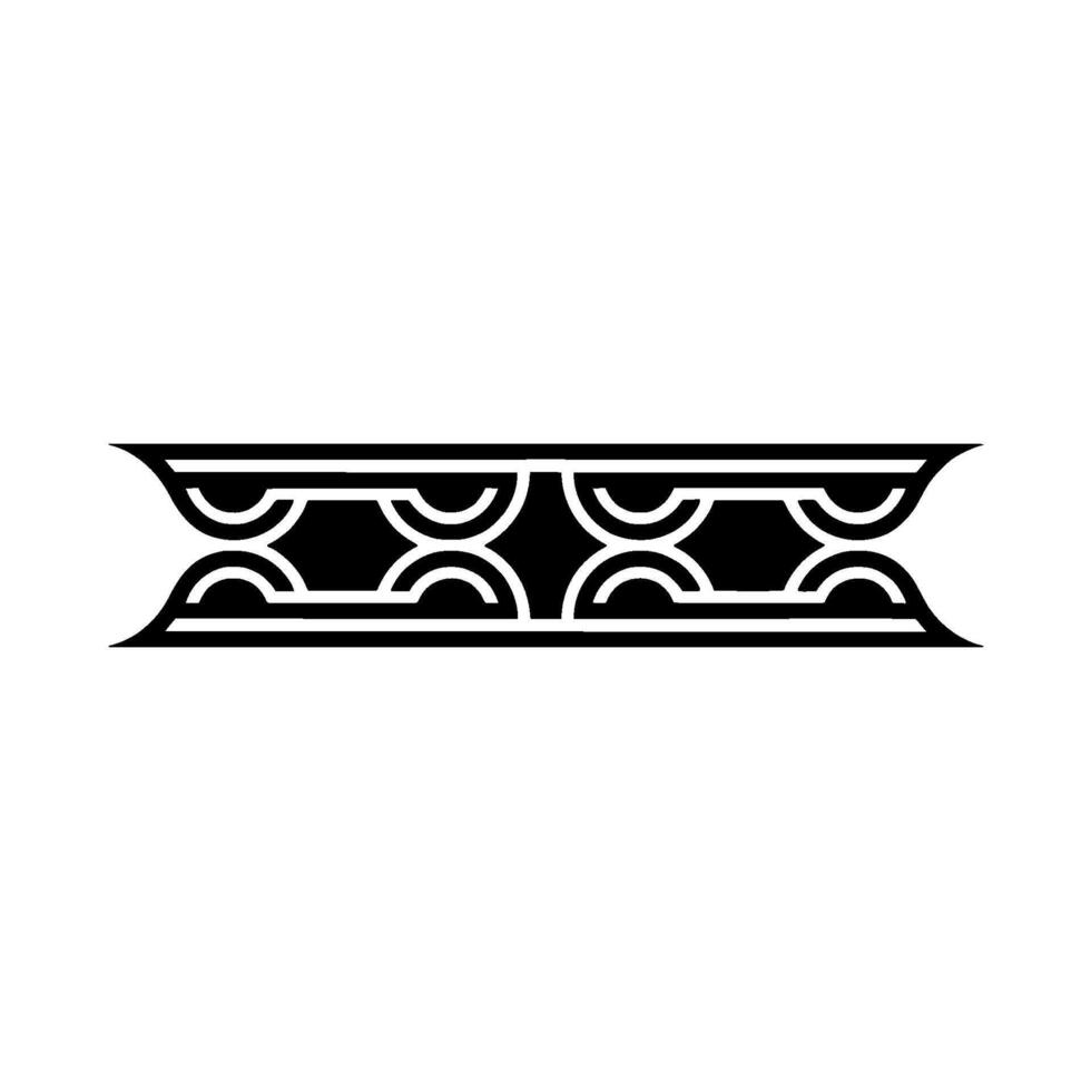 Decorative Geometric Border Element in Black and White, vector
