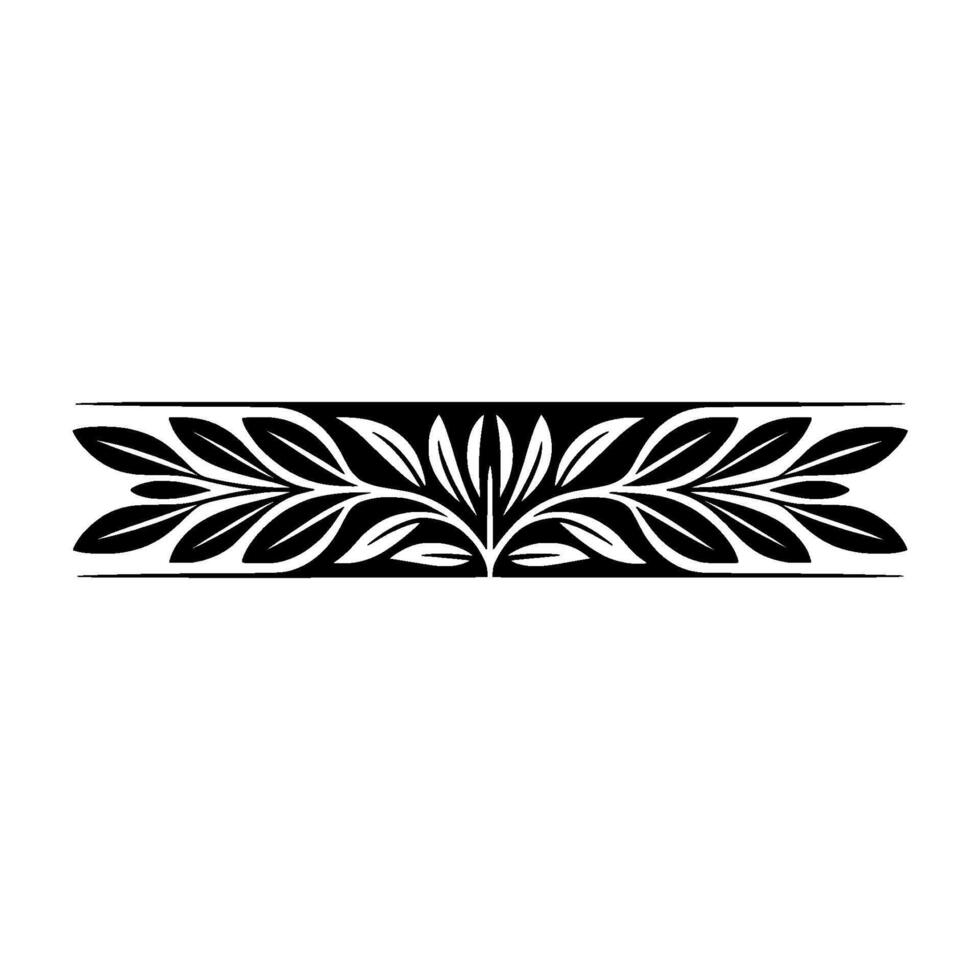 Elegant Black White Leafy Border For Graphics vector