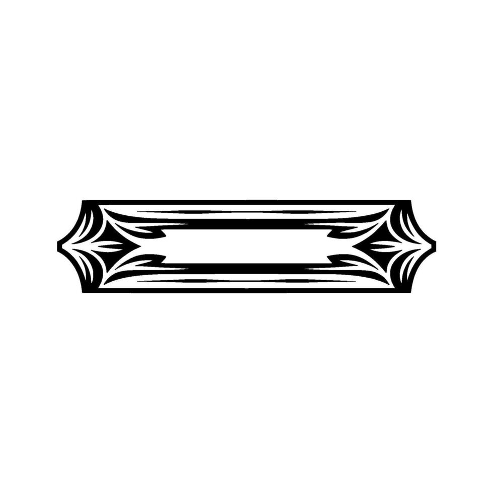 Ornate Black White Rectangular Border Frame on Light Gray Background vector