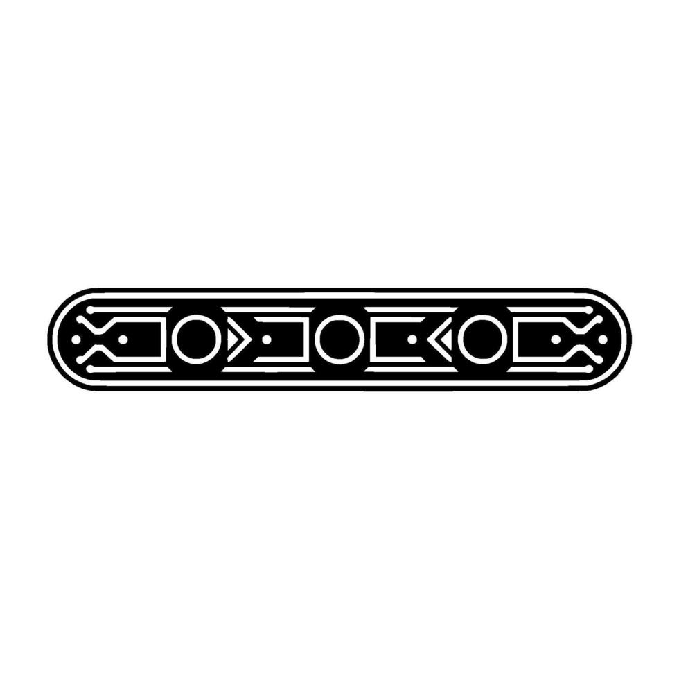 Minimalist Tech Ornament Geometric Border in Black White vector