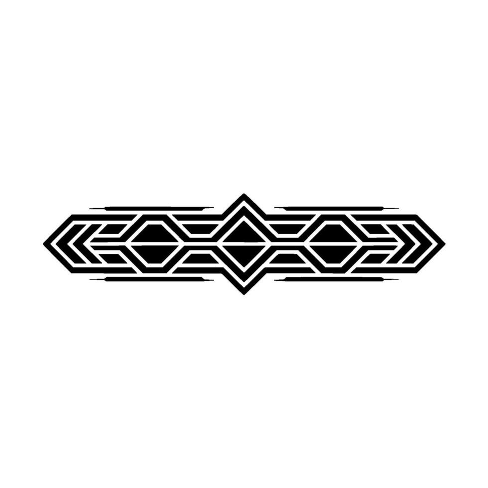 Geometric Black Ornament on White Modern Element vector