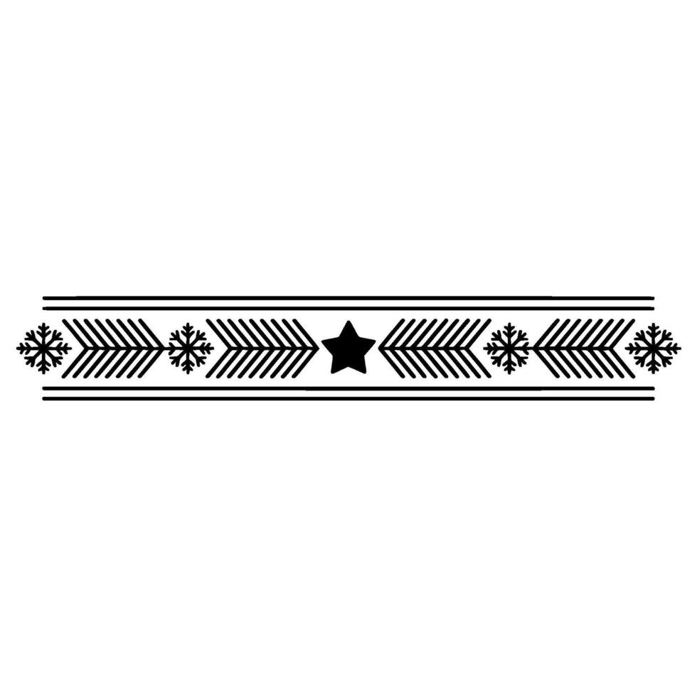Minimalist Winter Holiday Border with Star and Snowflakes vector